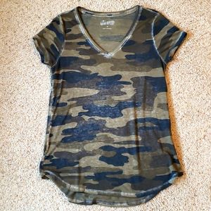 Lucky Brand Camo Burnout Tee.